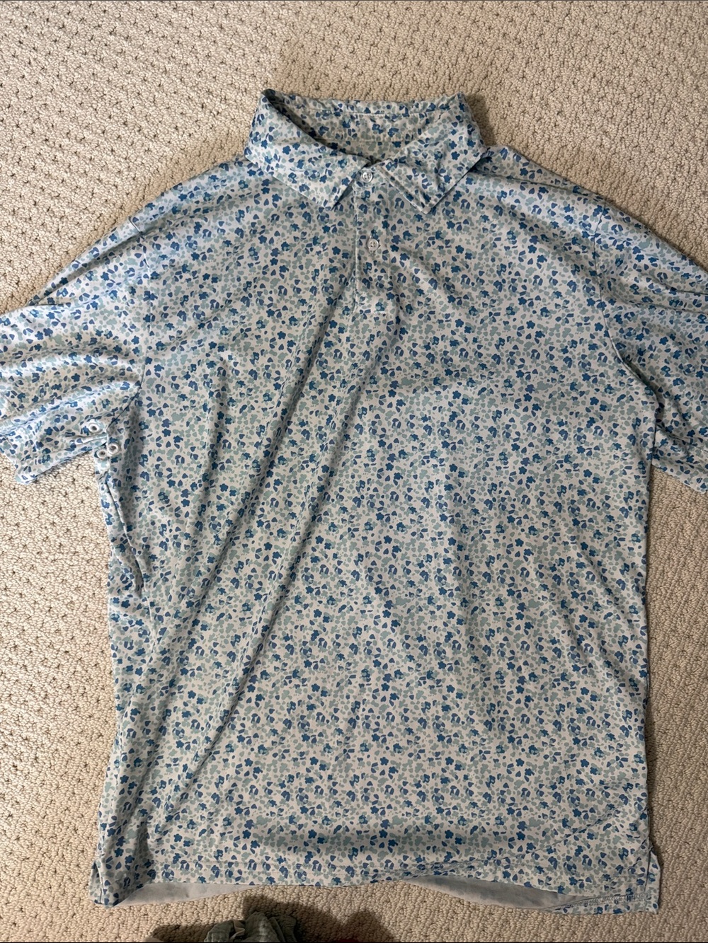 Bonobos Polo Shirt Pattern Large Slim Blue Floral